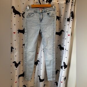 Light Blue Skinny Jeans with Distressed Look